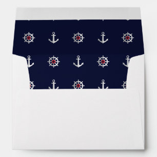 Red White And Blue Anchor Pattern Envelope
