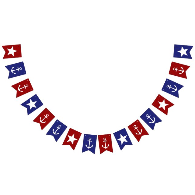 Red White and Blue Anchors and Stars Bunting (All)