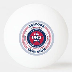 Red, White, and Blue Arizona Circle  Ping Pong Ball