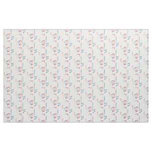 Red White and Blue ASL I Love You Patterned Fabric