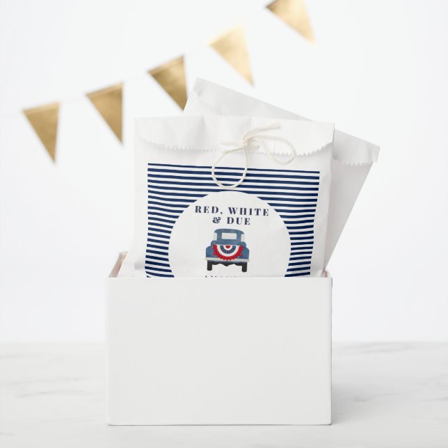 Red White and Blue Baby Shower  Favour  Bags (Party)