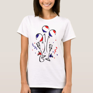 Red White and Blue Balloons and Champagne T-Shirt
