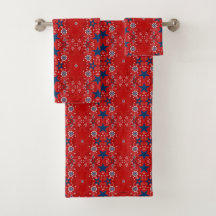 Red, White, and Blue Bandanna Towel Set