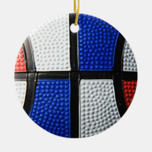 Red White And Blue Basketball Ceramic Tree Decoration