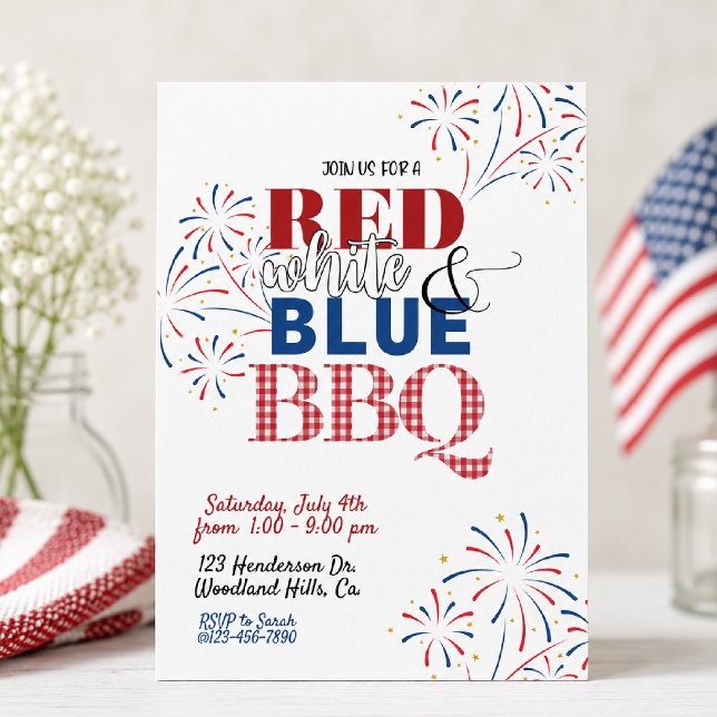 Red White and Blue BBQ Invitation | 4th of July  (Creator Uploaded)