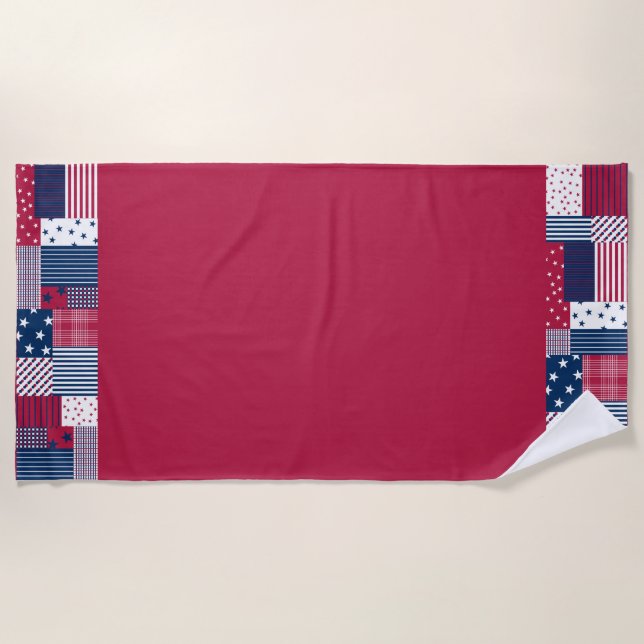 Red, White and Blue Beach Towel (Front)