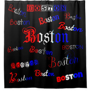 Red, White and Blue Boston Shower Curtain