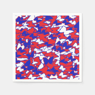 Red, white and Blue Butterfly plate for picnic Napkin