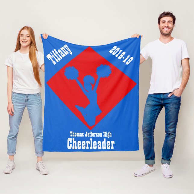 Red White and Blue Cheerleader Fleece Blanket (In Situ)