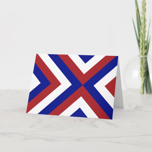 Red, White, and Blue Chevrons Card (Front)