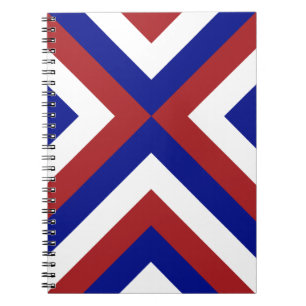 Red, White, and Blue Chevrons Spiral Notebook