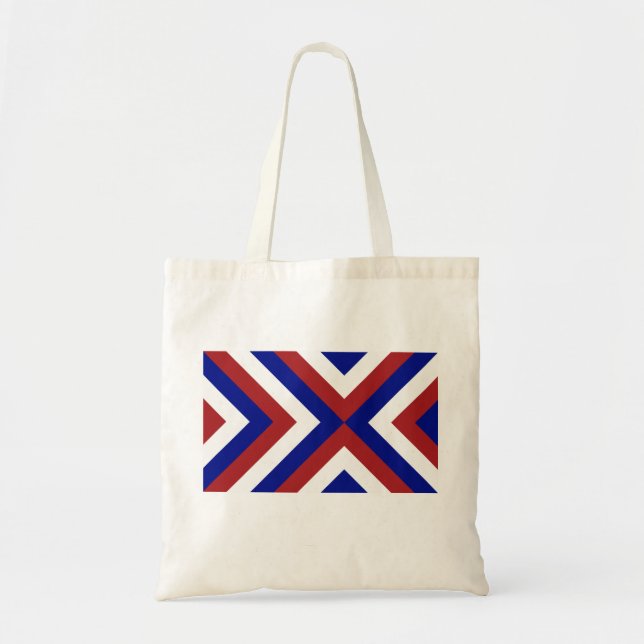 Red, White, and Blue Chevrons Tote Bag (Front)