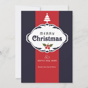Red White and Blue Christmas Greeting Card