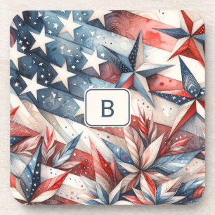 Red White and Blue Coaster