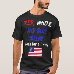 Red White and Blue Collar T-Shirt