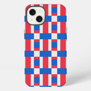 Red White And Blue Colour Blocked Print iPhone 13 Case
