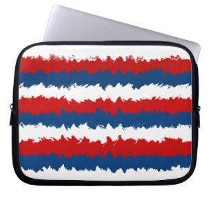 Red, White and Blue Cool Stripes Laptop Sleeve