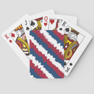 Red, White and Blue Cool Stripes Playing Cards