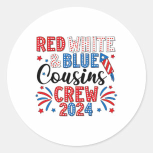 Red White And Blue Cousin Crew 4th Of July Cousin  Classic Round Sticker