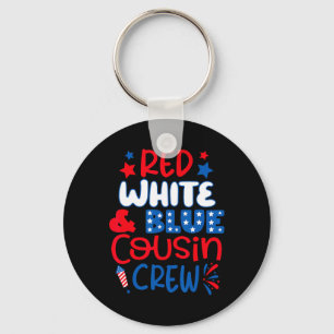 Red White And Blue Cousin Crew 4th Of July Indepen Key Ring
