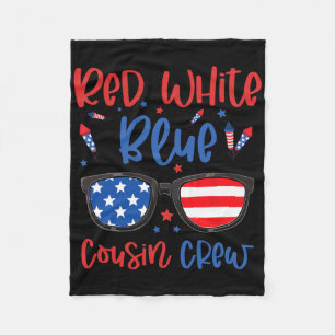 Red White And Blue Cousin Crew 4th Of July Kids Us Fleece Blanket