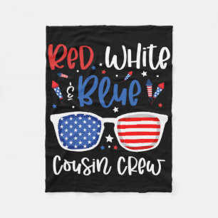 Red White And Blue Cousin Crew 4th Of July Kids Us Fleece Blanket