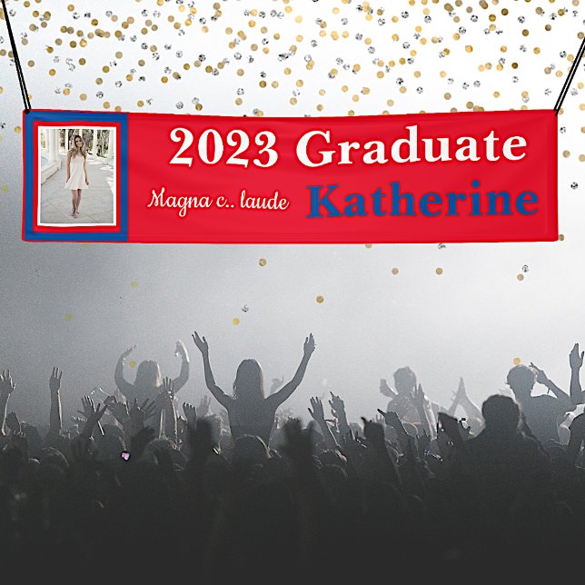 Red White and Blue Custom Photo Graduation Banner (Creator Uploaded)