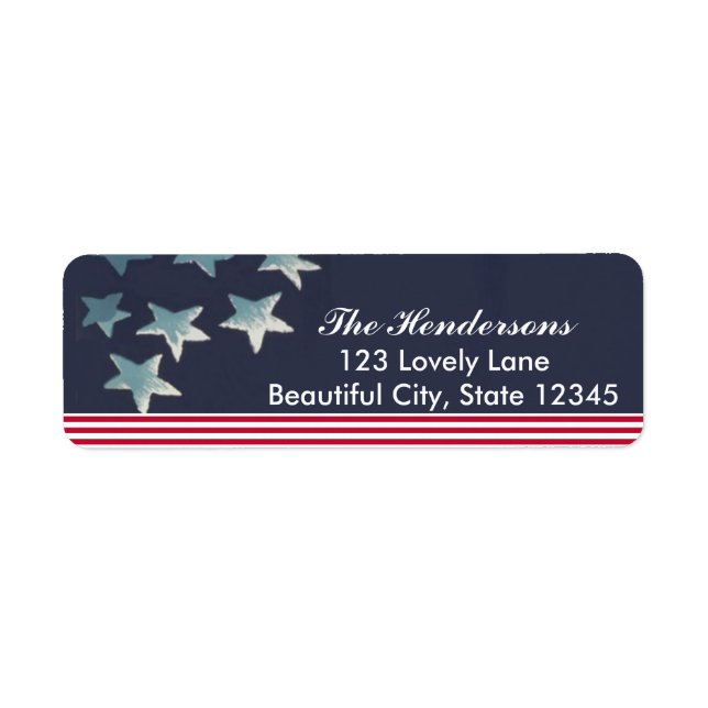 Red White and Blue Customised Return Address Label (Front)