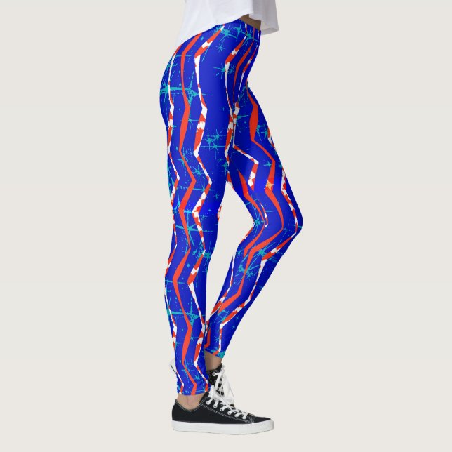 Red, White, And Blue Dazzling Leggings (Right)