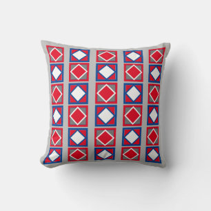 Red White And Blue Diamond Pattern Cushion