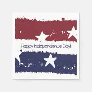 Red, White and Blue Distressed Paint Paper Napkins