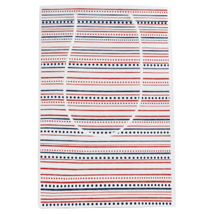 Red White and Blue Dots and Painted Stripes Medium Gift Bag