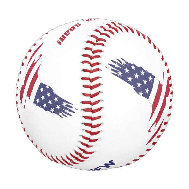 Red White and Blue Eagle Patriotic Custom Baseball (Angled)