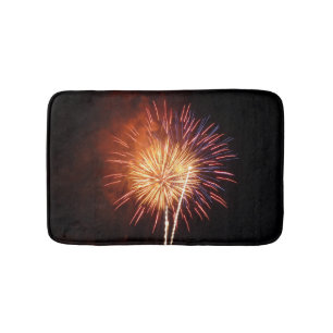 Red, White and Blue Fireworks I Patriotic Bath Mat