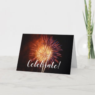Red, White and Blue Fireworks I Patriotic Card