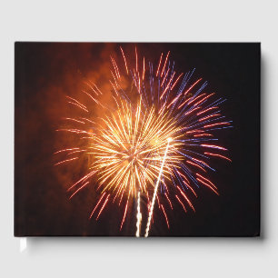 Red, White and Blue Fireworks I Patriotic Guest Book