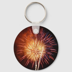 Red, White and Blue Fireworks I Patriotic Key Ring