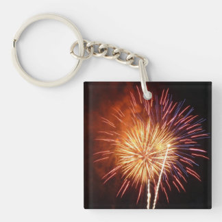 Red, White and Blue Fireworks I Patriotic Key Ring