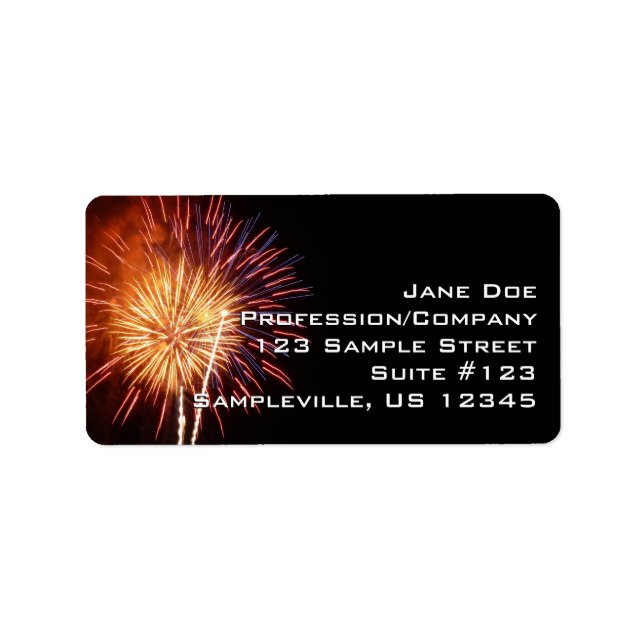 Red, White and Blue Fireworks I Patriotic Label (Front)