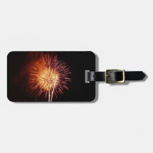 Red, White and Blue Fireworks I Patriotic Luggage Tag