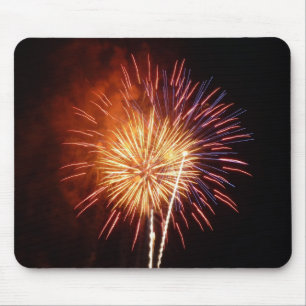 Red, White and Blue Fireworks I Patriotic Mouse Pad