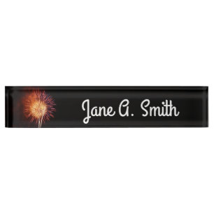 Red, White and Blue Fireworks I Patriotic Nameplate