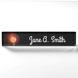 Red, White and Blue Fireworks I Patriotic Nameplate