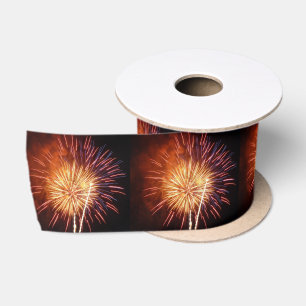 Red, White and Blue Fireworks I Patriotic Satin Ribbon