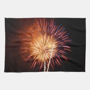 Red, White and Blue Fireworks I Patriotic Tea Towel