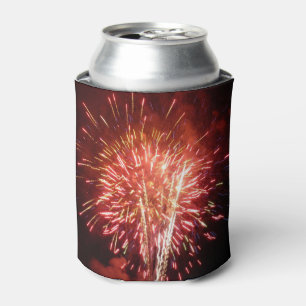 Red, White and Blue Fireworks II Patriotic Can Cooler