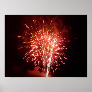 Red, White and Blue Fireworks II Patriotic Poster