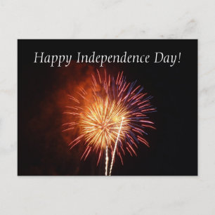 Red, White and Blue Fireworks Postcard