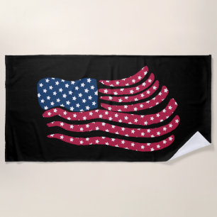 Red White And Blue Flag Design Beach Towel