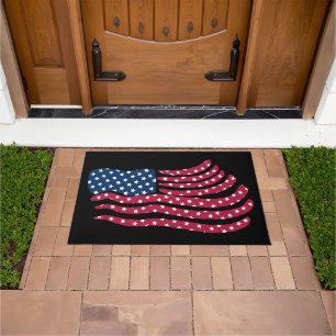 Red White And Blue Flag Design Doormat